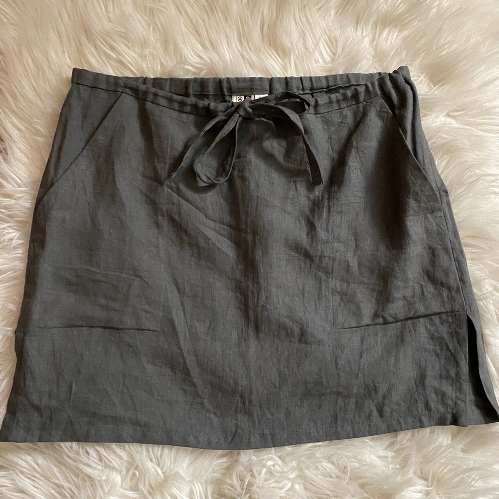 MAX STUDIO LINEN SKIRT XS